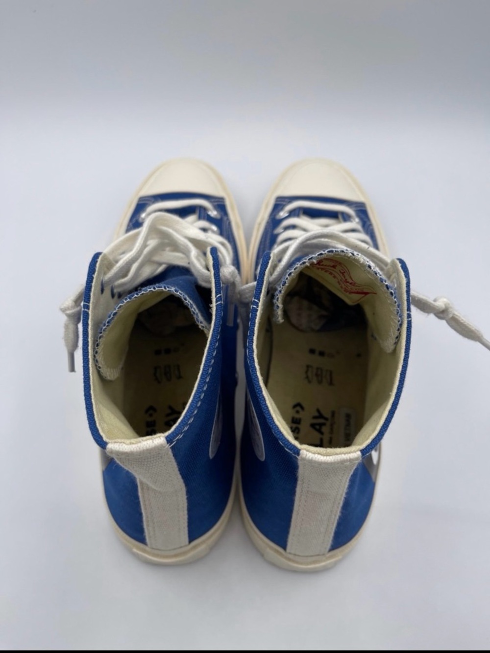 Comme des Garçons PLAY x Chuck 70 High Blue Quartz Men’s Size 5 / Women’s Size 7 - Picture 4 of 7
